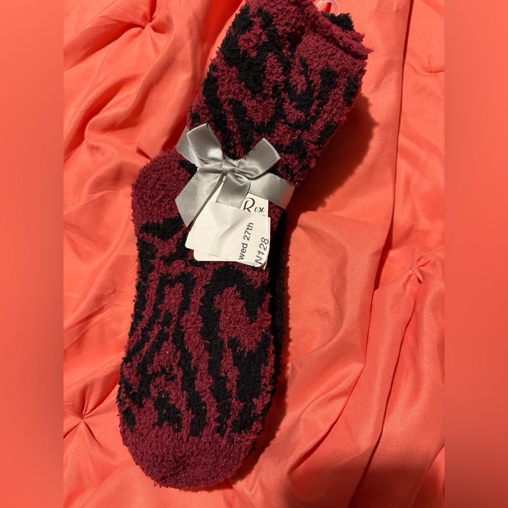 Alexa Rose Red and Black Patterned Socks 3 pack Women’s shoe size 5-9